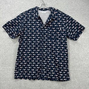 Columbia PFG Shirt Mens XL Blue Trollers Best Patriotic Whale Fishing USA Flag